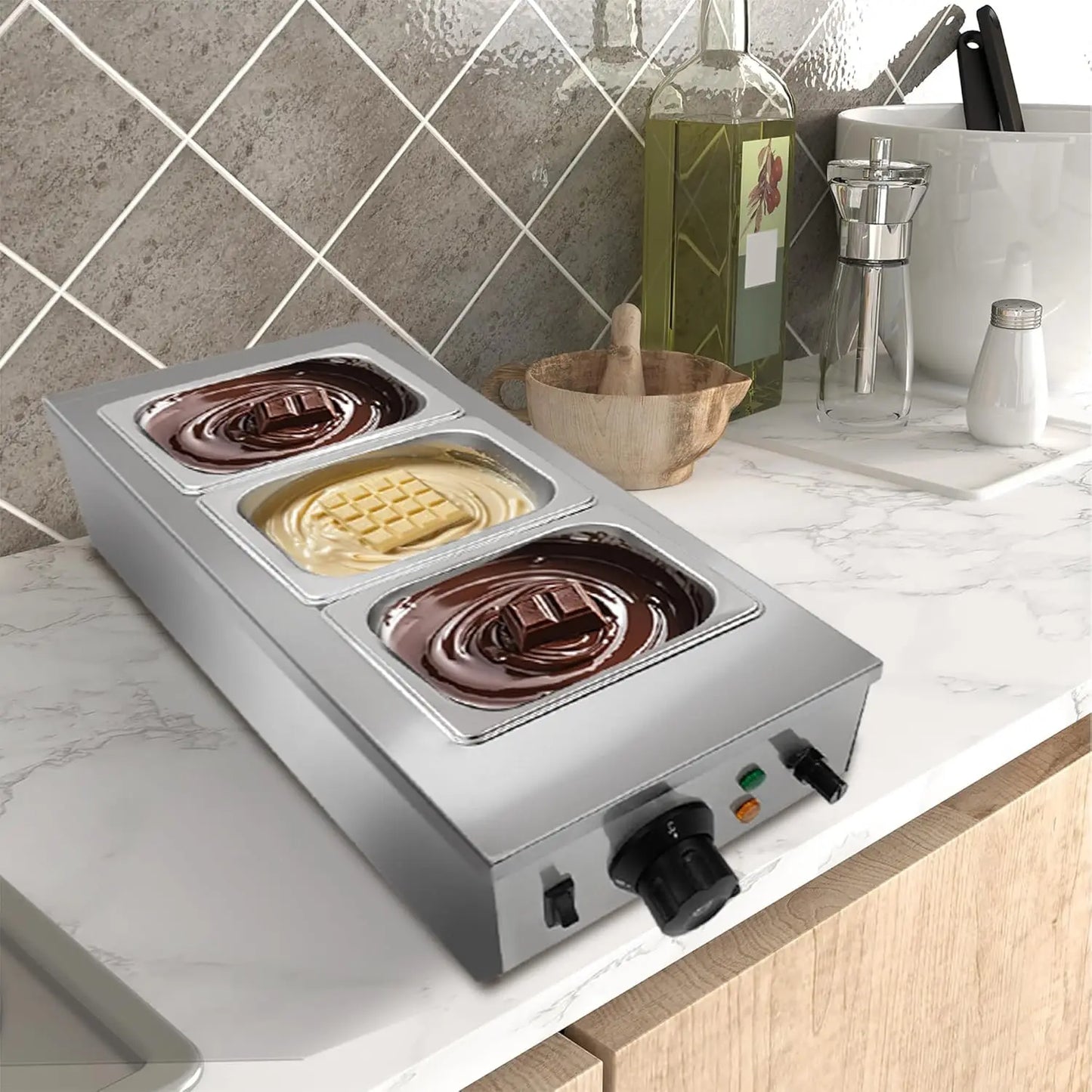 Chocolate Melting & Tempering Machine – 2/3 Tank Stainless Steel with Lid