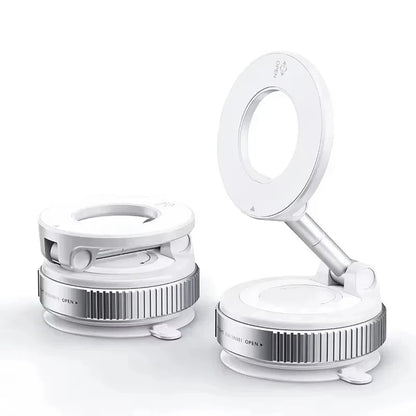 Rotating Folding Magnetic Phone Holder | Vacuum Suction MagSafe Stand for Car, Gym & Kitchen