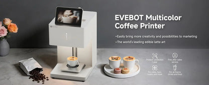 EVEBOT 3D Latte Art Coffee Printer – Automatic Beverage Food Selfie Printer, WiFi
