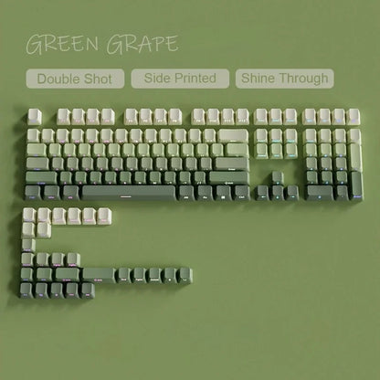 Cherry Profile PBT Keycaps 133+ Keys – White Side-Printed Shine-Through for MX Switches
