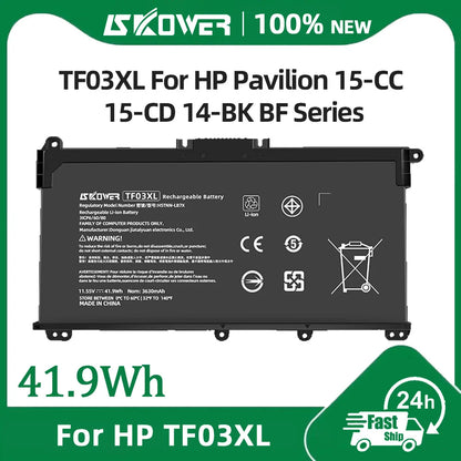 SKOWER TF03XL Laptop Battery — For HP Pavilion 14/15/17 Series (HT03XL Compatible)