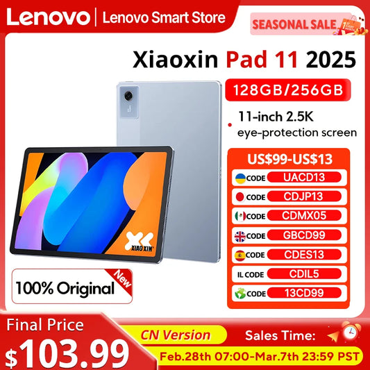 Lenovo Xiaoxin Pad 11 2025 – 11" 2.5K, Dimensity 6300, 7040mAh, WiFi, Android 15