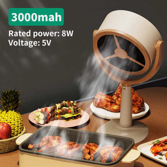 Portable Desktop Range Hood | USB 5V | Adjustable Angle | Indoor Hot Pot & BBQ | 10 Filter Sponges