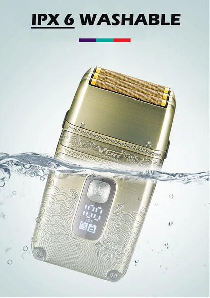 VGR V-335 Professional Foil Shaver – Triple Titanium Blade, LED, IPX6, 80min, USB