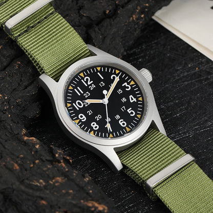 Militado ML05 Vintage Field Watch – 38mm, VH31 Sweep, Sapphire AR Crystal, Luminous