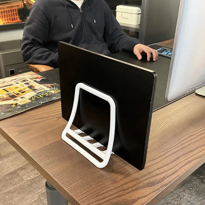 Vertical Laptop & iPad Stand – Gravity-Based, Multi-Device Desktop Holder, ABS Plastic