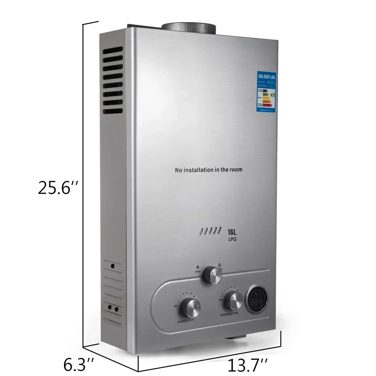 VEVOR LPG Gas Water Heater | Instant Tankless | 6L–18L | CE Certified | EU