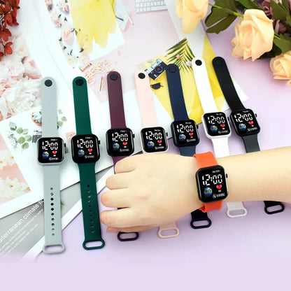 YIKAZE Kids LED Digital Watch – Silicone Strap, Cartoon Sport Wristwatch for Boys & Girls