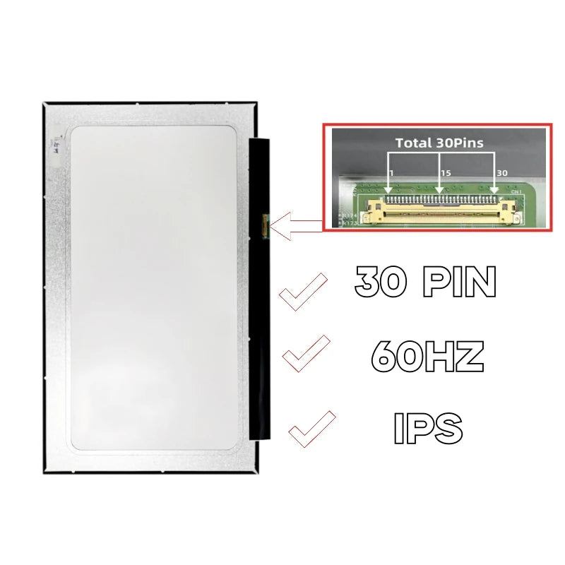Lenovo IdeaPad Slim 3 15.6" FHD LCD Screen Replacement – 30-Pin (15AMN8, 15IRH8, 15IRU8)