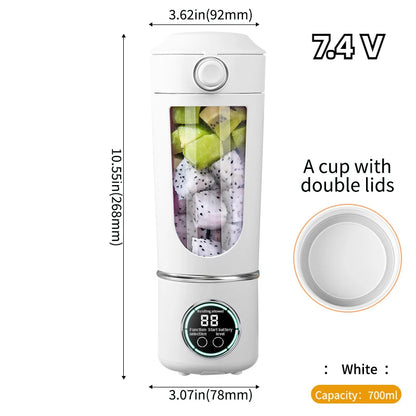 Portable Juice Blender 700ml | USB Rechargeable | 2-in-1 Bottle | Smoothie Maker