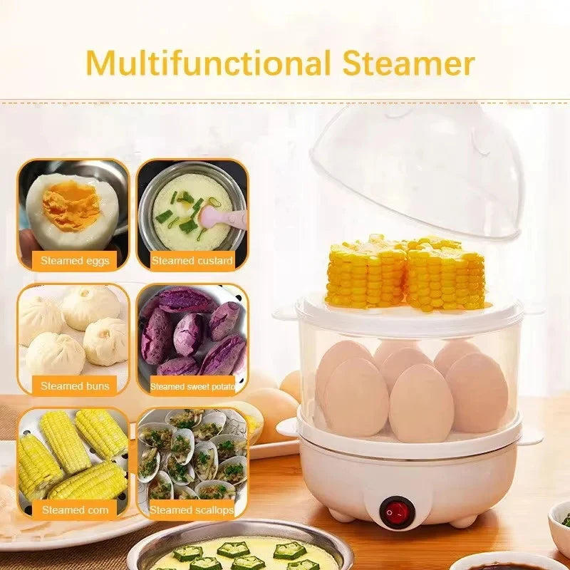ATMDOG 350W Double Layer Electric Egg Boiler & Steamer – 7+ Eggs, 220V