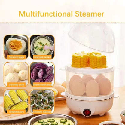 ATMDOG 350W Double Layer Electric Egg Boiler & Steamer – 7+ Eggs, 220V