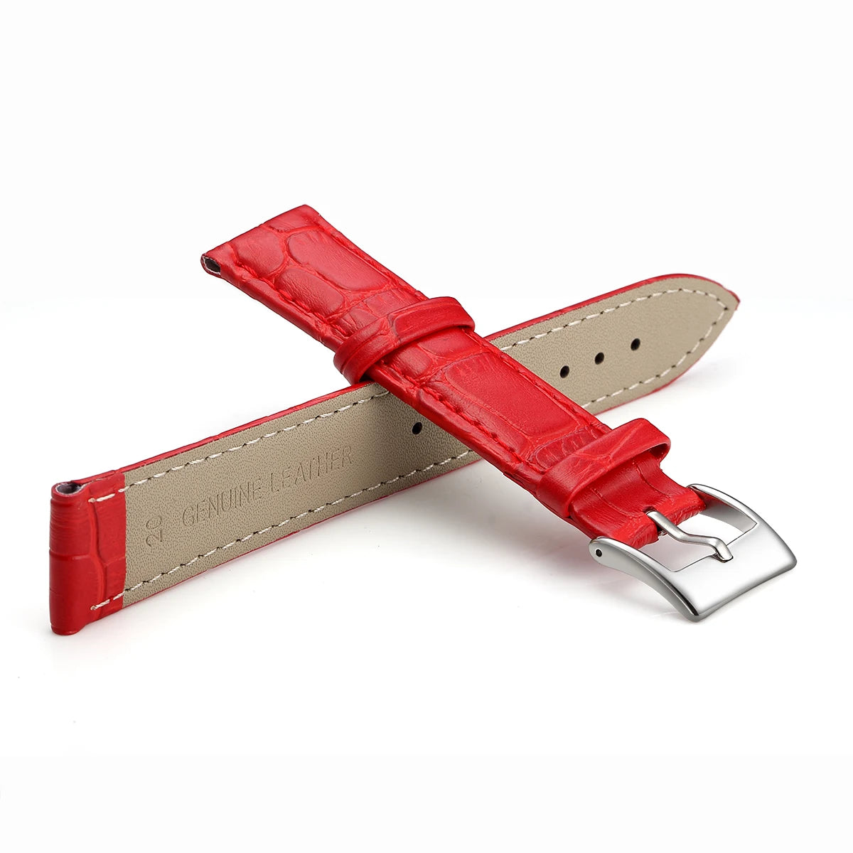 Premium Genuine Leather Watch Strap | 12–24mm, 9 Colors + Tool
