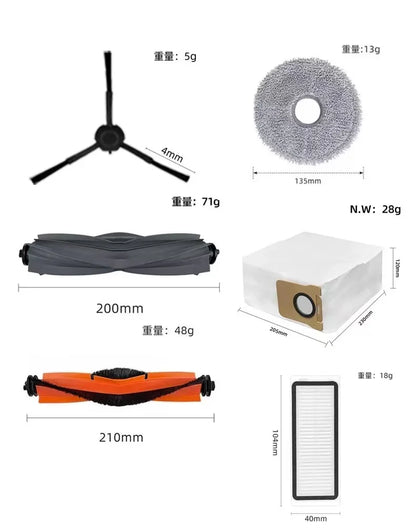 Dreame Bot L30 Ultra / L20 Ultra Replacement Parts | Main Brush, Side Brush, HEPA Filter, Mop, Dust Bag