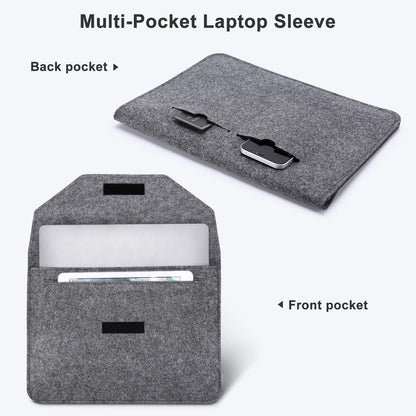 Wool Felt Laptop Sleeve Bag – 11" to 15.6" Shockproof Notebook Pouch | MacBook, Lenovo, Samsung, Huawei