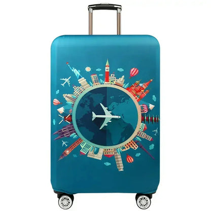 Stretch Elastic Suitcase Cover Protector with Painted Design