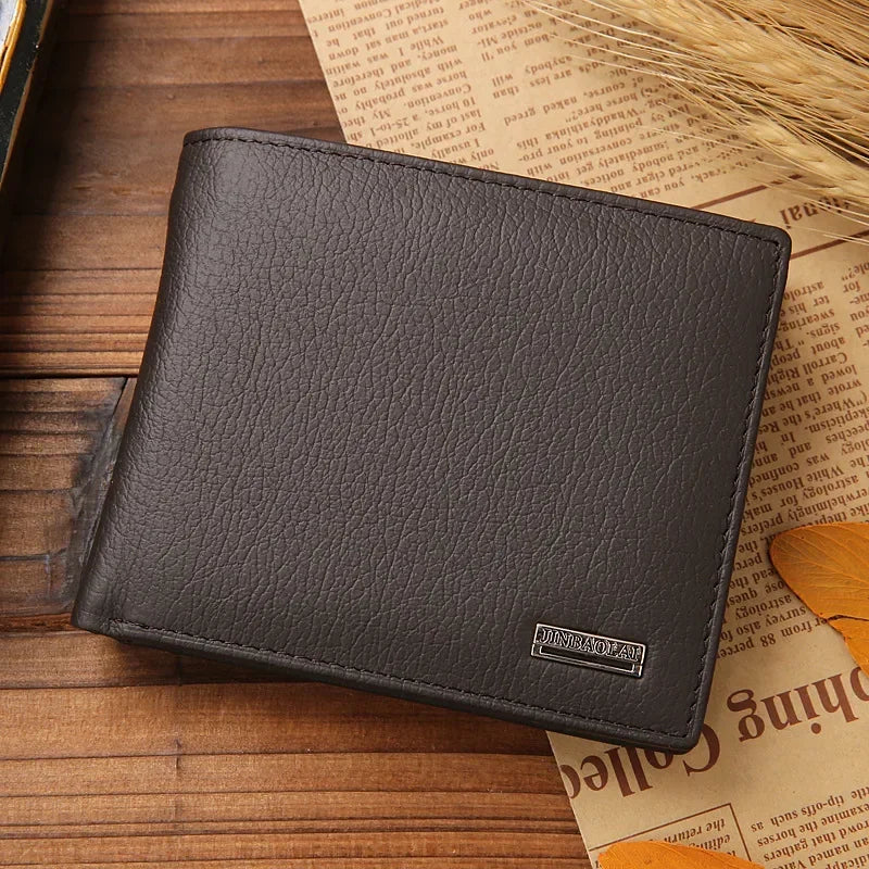 Genuine Cowhide Leather Men's Wallet – Short Bifold