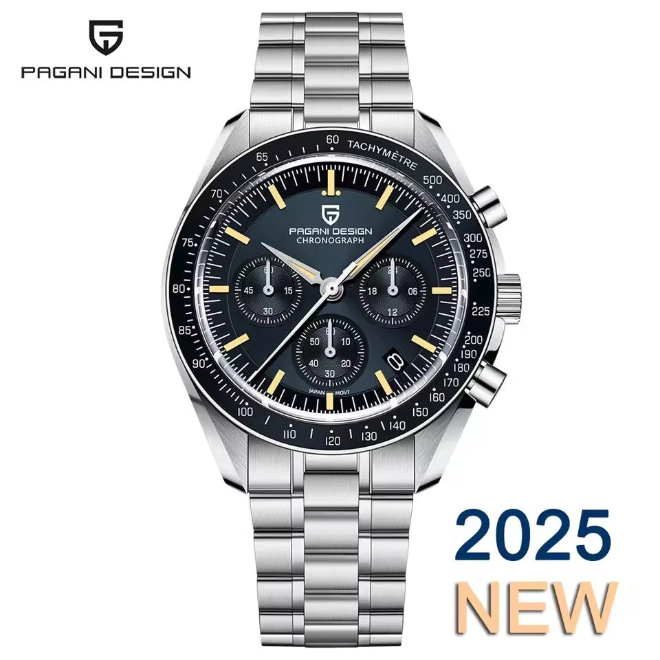 PAGANI DESIGN V5 Moon Men's Watch – Luxury Quartz Chronograph, Waterproof, Stainless Steel, 2026