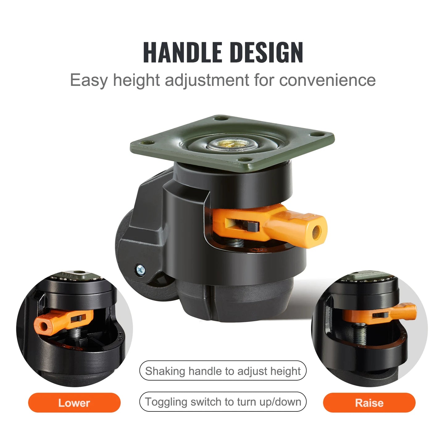 SucceBuy Leveling Caster Wheels – 4 Pcs Heavy Duty Swivel with Height Adjustment