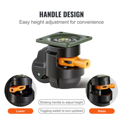 SucceBuy Leveling Caster Wheels – 4 Pcs Heavy Duty Swivel with Height Adjustment
