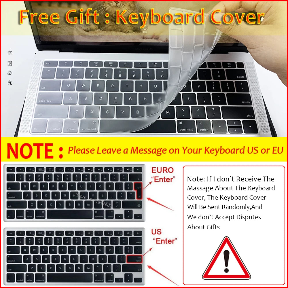 MacBook Laptop Case 2025 M4 – Air 13/15, Pro 13/14, M1-M5