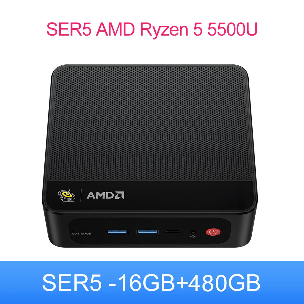 Beelink SER5 Max Mini PC – AMD Ryzen 7 6800U/7735HS, DDR5, WiFi 6, 2.5G LAN