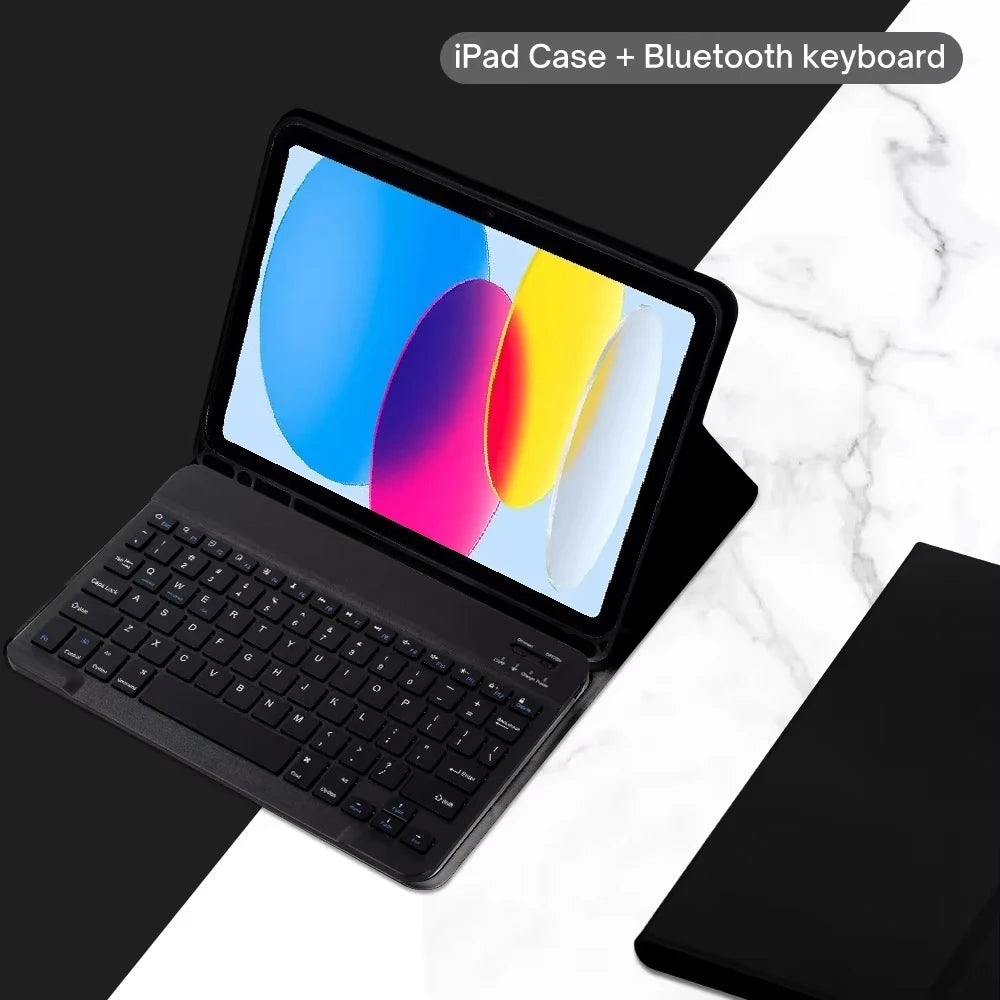 PULUZ Detachable Bluetooth Keyboard Case for iPad 10th Gen 10.9" & iPad 11" A16 2025 – with Pencil Holder