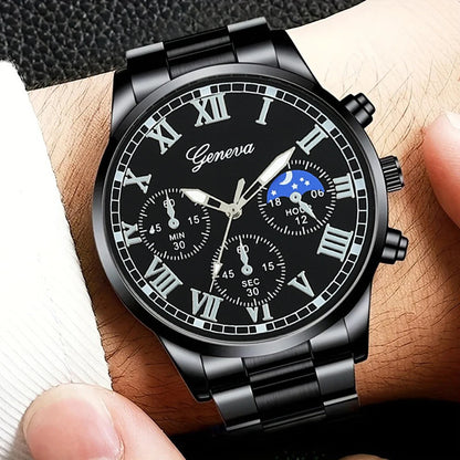 Men's Classic Business Quartz Watch - Stainless Steel Band, Elegant Dress Watch