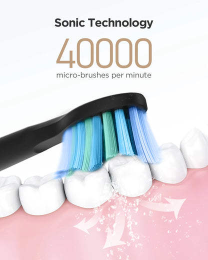 Fairywill FW-507 Electric Sonic Toothbrush – USB Rechargeable, Waterproof, Replacement Heads