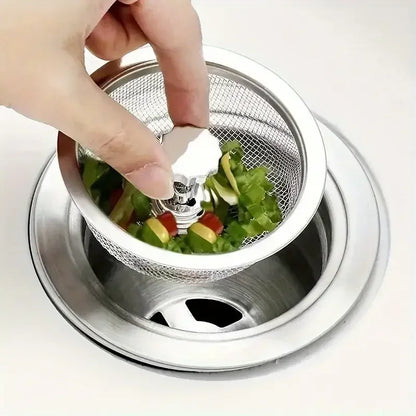 Stainless Steel Kitchen Sink Strainer with Handle & Stopper – 2-Pack