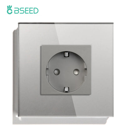 BSEED EU Wall Socket with USB-C Charging Port – Glass Panel 16A