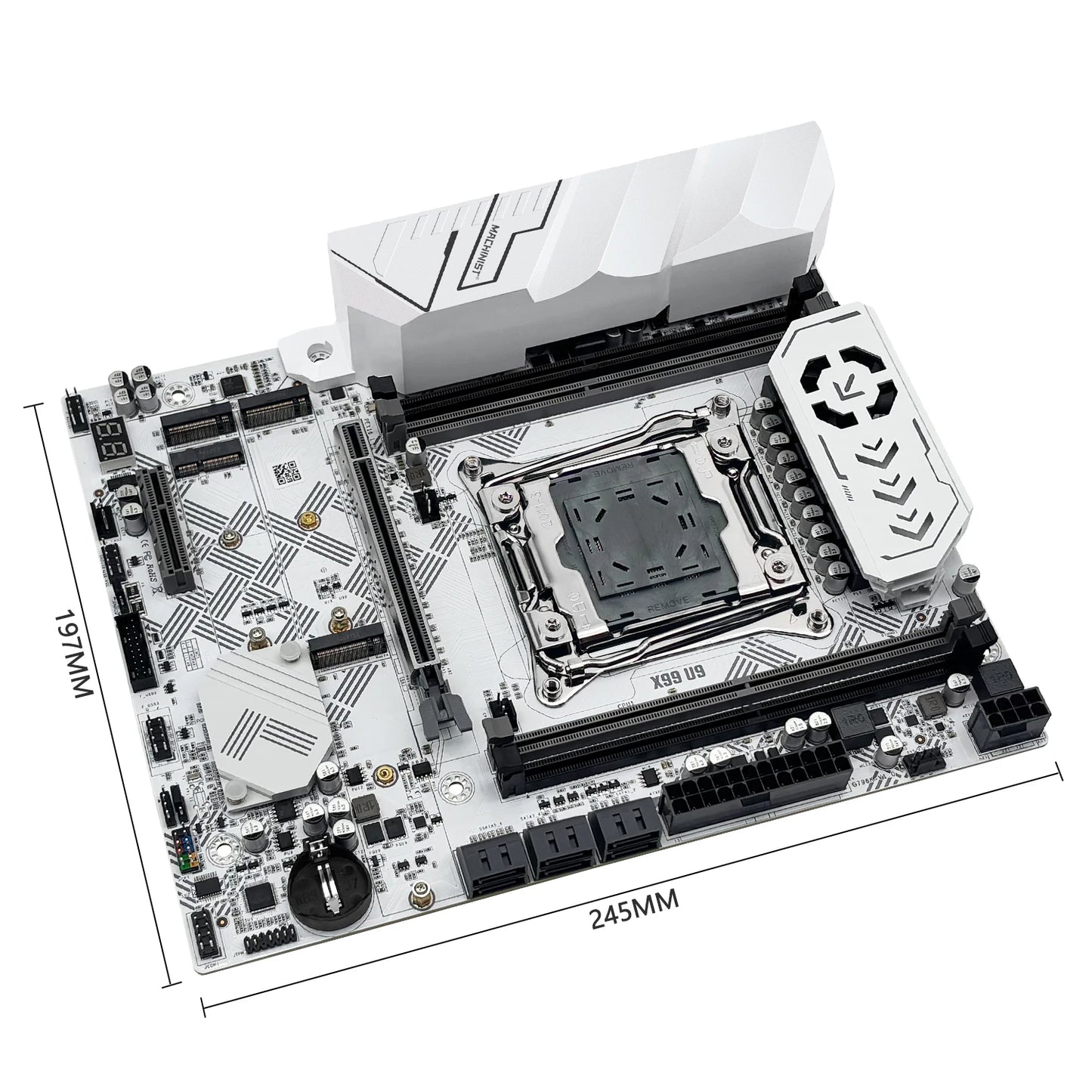 MACHINIST X99 U9 Motherboard – LGA2011-3, DDR4, 3x NVMe M.2, White Armor