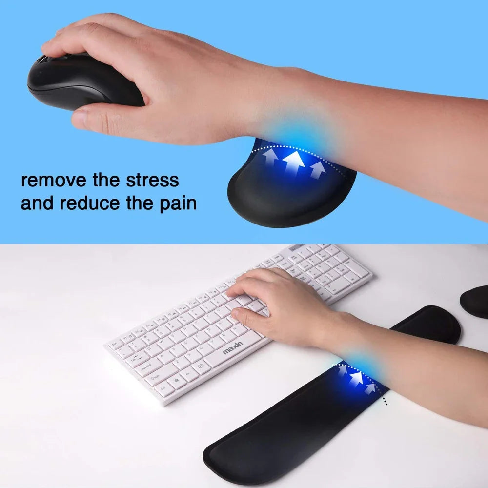 FunDigi Memory Foam Wrist Rest Mouse Pad – Superfine Fibre, Ergonomic, 4 Styles
