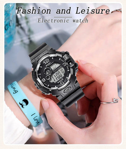 Men's Luminous Military LED Digital Watch - Waterproof, Silicone Strap, Calendar Display