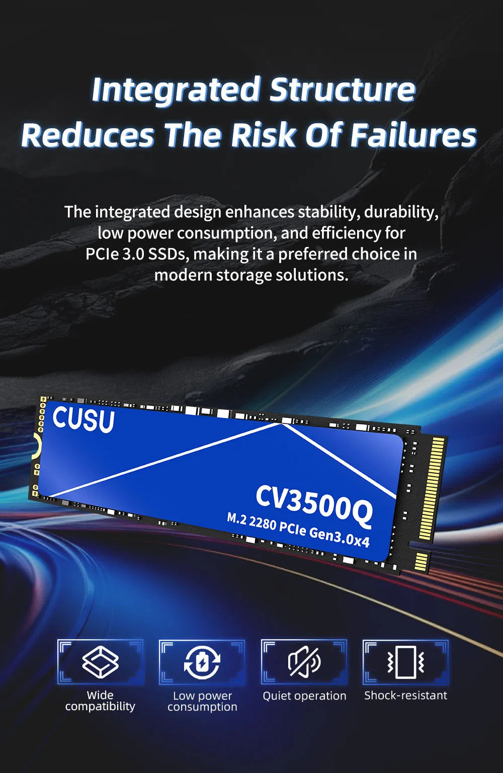 CUSU M.2 NVMe SSD | 256GB to 2TB | PCIe 3.0 | M.2 2280 | Laptop & PC Internal Solid State Drive