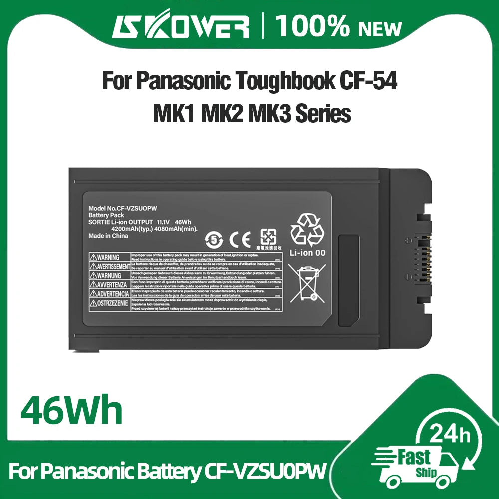 Panasonic TOUGHBOOK CF-54 Replacement Battery 46Wh – CF-VZSU0PW, 11.1V, 3-Cell, Li-Ion