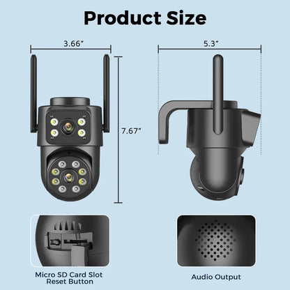 8MP 4K Dual Lens WiFi Security Camera – Night Vision, AI Detection