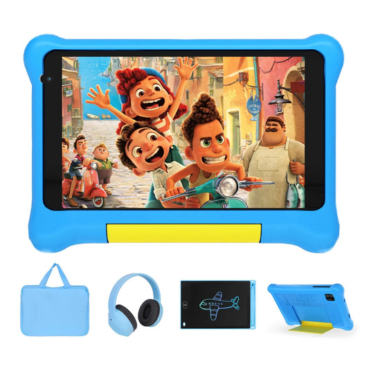 URAO 7" Kids Learning Tablet Bundle – Android 13, 5GB+32GB, Headphones, Stylus, Bag, Parental Controls