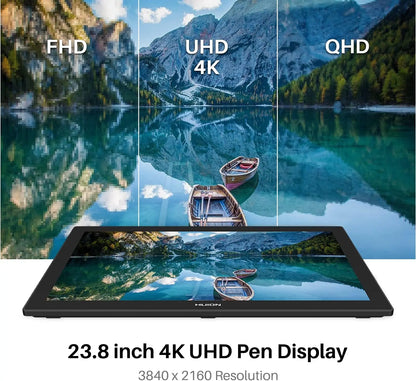 HUION Kamvas Pro 24 4K UHD – 23.8" Drawing Monitor, 8192 Levels, 140% sRGB