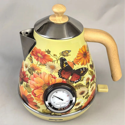Dobleuno Retro Electric Kettle 1.7L – Thermometer, Auto Shut-Off, 304 Steel