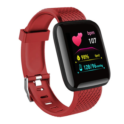 R.E.D. Shopping Y68/D20 smartwatch showing a color display with fitness tracking, sleep monitor, and music control features.