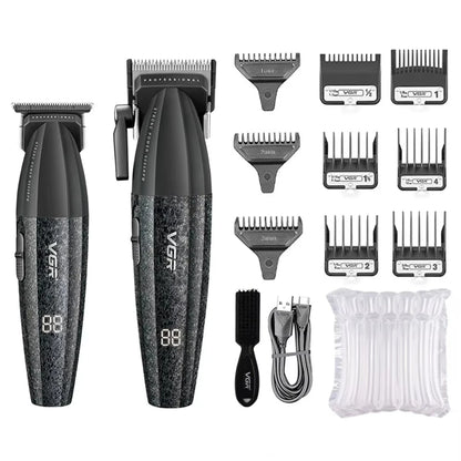 VGR V-640 S3 Professional Hair Clipper – 9000 RPM, Type-C, 160 Min Runtime | Black/Red/Green