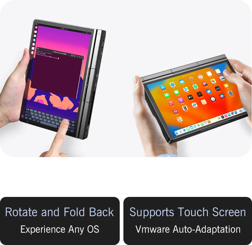 GPD Pocket 4 8.8" — AMD AI 9 HX 370, 64GB RAM, 2TB NVMe, 180° Flip, Portable Mini PC