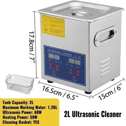 Ultrasonic Cleaner 1.3L–30L 40kHz 220V EU Plug – Portable Ultrasound Bath Washer
