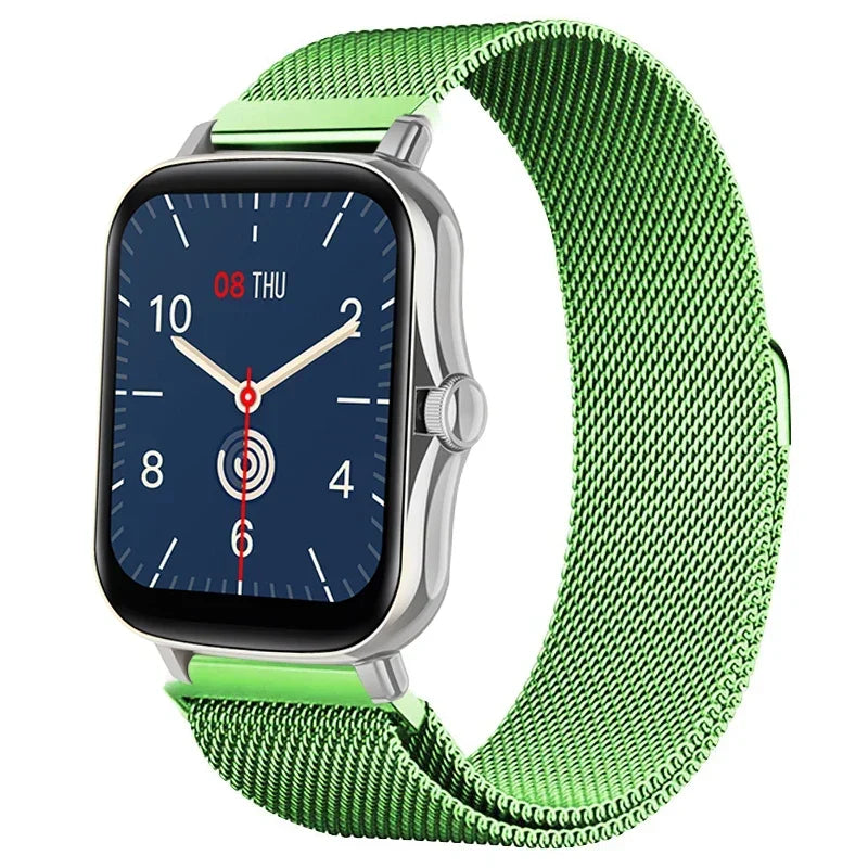 Metal magnetic watch strap for Amazfit GTS and GTR, 20mm and 22mm bracelet, adjustable and stylish accessory for smartwatches.