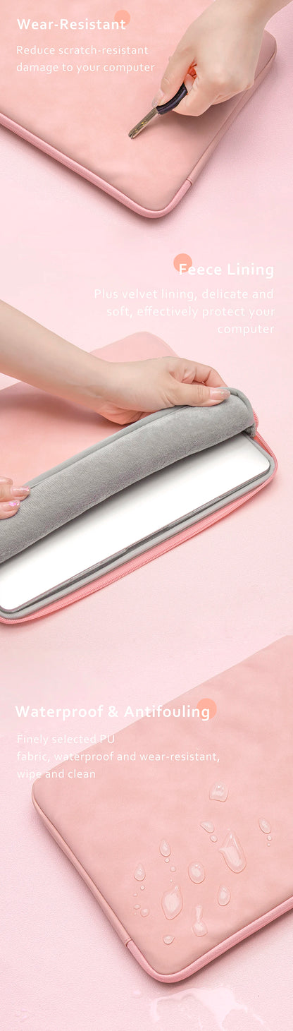 EGYAL Laptop Sleeve Bag – PU Zipper, 13–16", MacBook Air/Pro, Dell, Xiaomi, Huawei, 3 Colors