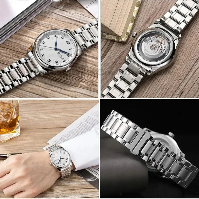 Curved End Solid Stainless Steel Watch Strap – Universal 12–24mm with Butterfly Clasp