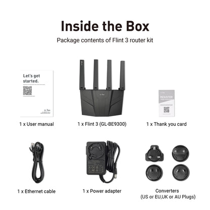 GL.iNet GL-BE9300 Flint 3 – Tri-Band WiFi 7 Router