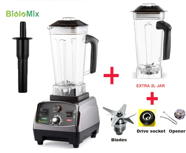 BioloMix 3HP Professional Blender BL-1800 | 2200W | 2L Jug | EU 220V