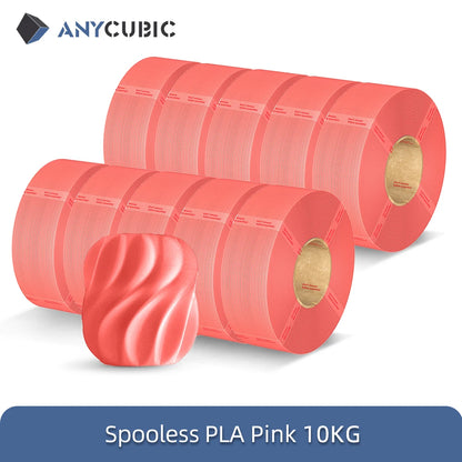 ANYCUBIC 10KG Spooless PLA Filament 1.75mm – Refill for Kobra 3 & S1C